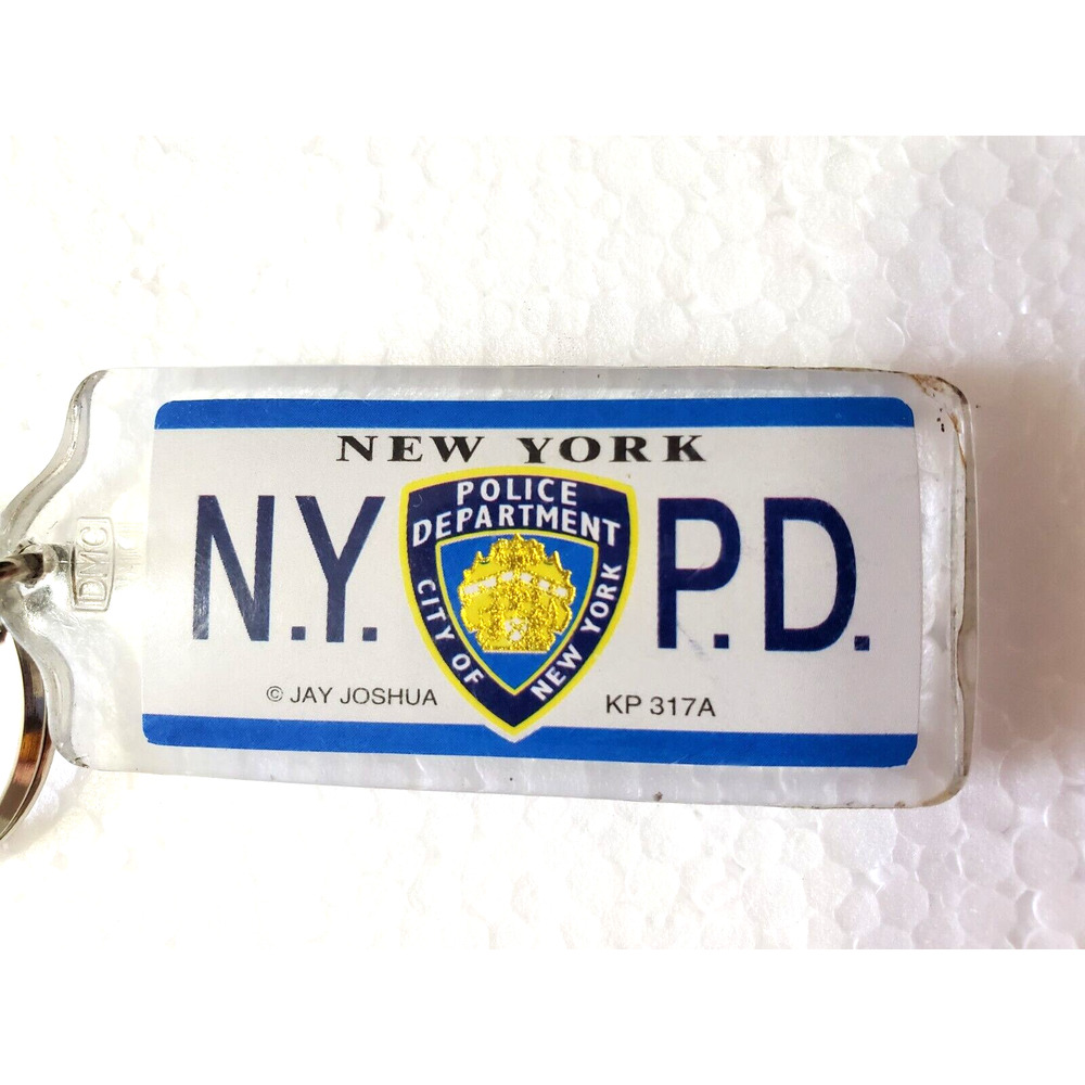 DMC Key Chain Acrylic New York City Police Dept NYC PD Gold Metalic Seal Badge